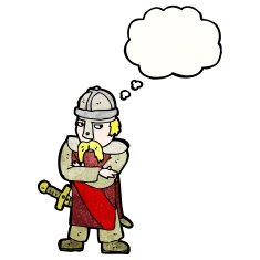 cartoon medieval soldier N17