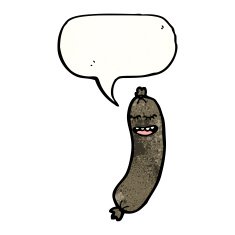 sausage with speech bubble cartoon N5