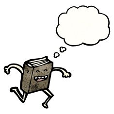 cartoon book with thought bubble N6