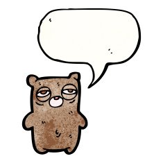 tired bear cartoon N3