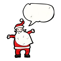 cartoon santa claus with speech bubble N251