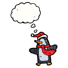 Cartoon Penguin With Thought Bubble N44