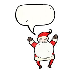 cartoon santa claus with speech bubble N253