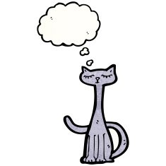 cartoon cat with thought bubble N188
