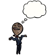 cartoon balloon head businessman N13