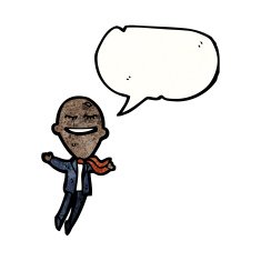 cartoon businessman with speech bubble N9