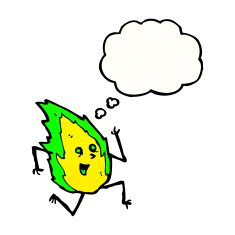 green flame cartoon character N3