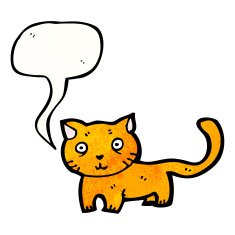 cartoon cat with speech bubble N152