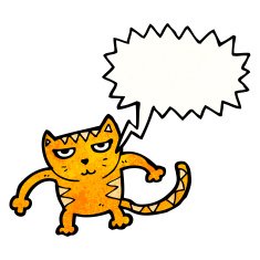 cartoon cat with speech bubble N153