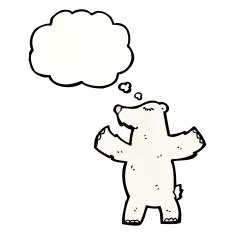 cartoon polar bear with thought bubble N66