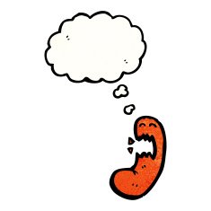 cartoon baked bean with thought bubble N7