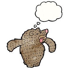 cartoon bear with thought bubble N64