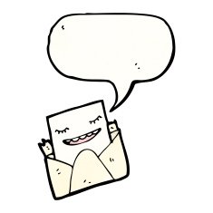 letter with speech bubble cartoon N14