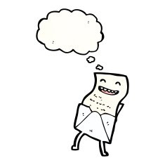 cartoon letter with thought bubble N9
