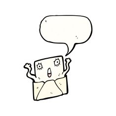 letter with speech bubble cartoon N15