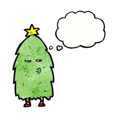 cartoon christmas tree character N3
