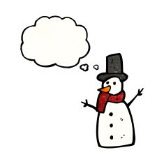 snowman with thought bubble cartoon N9