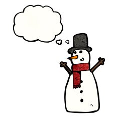 snowman with thought bubble cartoon N10