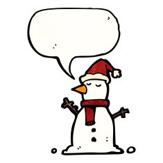 snowman with speech bubble N15