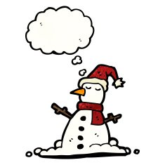 snowman with thought bubble cartoon N11