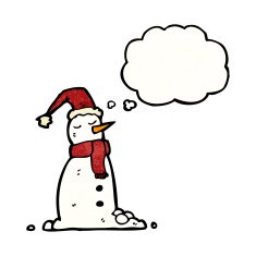 snowman with thought bubble cartoon N13