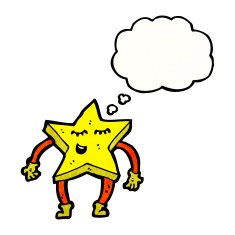 cartoon star with thought bubble N16