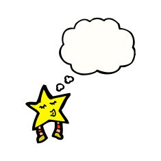 cartoon star with thought bubble N17