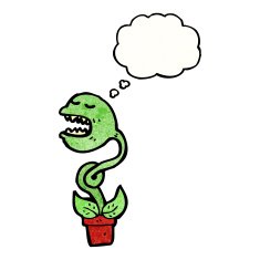 carnivorous flower with thought bubble N4
