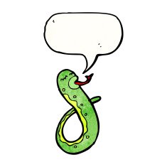 cartoon snake with speech bubble N106