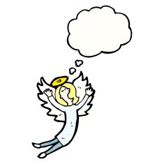 angel with thougth bubble cartoon N10
