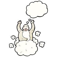 cartoon god on cloud N25