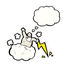 cartoon god on cloud N26