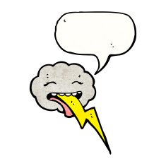 cartoon storm cloud with speech bubble N2