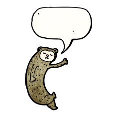 funny bear with speech bubble N11
