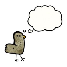 bird with thought bubble cartoon N16