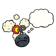 cartoon bomb with face N16