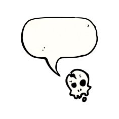 skull with speech bubble cartoon N6