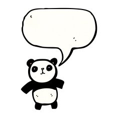 panda with speech bubble cartoon N3