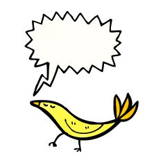 cartoon singing bird N49
