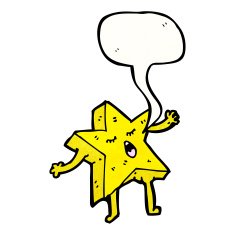 cartoon star with speech bubble N19