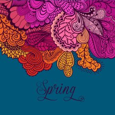 Decorative element lace border "Spring" lettering