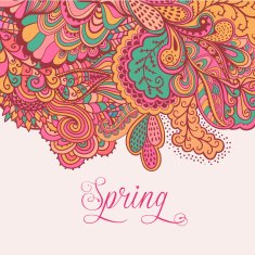 Decorative element lace border "Spring" lettering N2