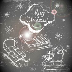 Hand-drawn New Year and Christmas set N3