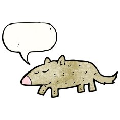cartoon little dog with speech bubble N40