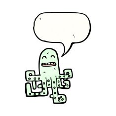 cartoon octopus with speech bubble N40