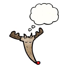 reindeer face with thought bubble N6