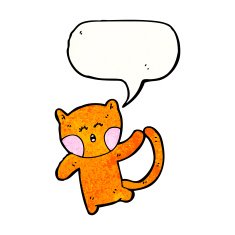 funny cartoon cat with speech bubble N54