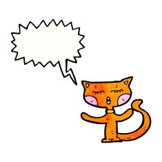 funny cartoon cat with speech bubble N55