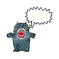 cartoon roaring monster N7