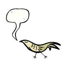 cartoon bird with speech bubble N393